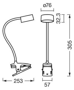 Osram - Lampă de birou LED reglabilă cu clemă OFFICE LINE LED/4,8W/230V albă
