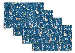 Suporturi pentru farfurii 4 buc. din bumbac 30x46 cm Enchanted Twilight Animals – Catherine Lansfield