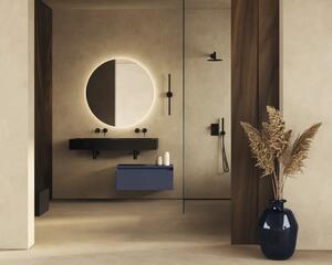 Dulap bază lavoar baie suspendat Jungborn DECEM 80x45,8 cm MDF albastru navy mat 1 sertar