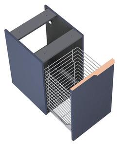 Dulap bază lavoar baie suspendat Jungborn NONUS 40 cm PAL albastru navy mat 1 coș rufe
