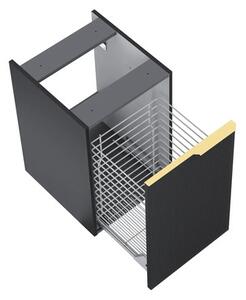 Dulap bază lavoar baie suspendat Jungborn NONUS 40 cm PAL negru mat 1 coș rufe