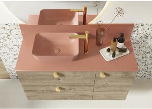 Blat lavoar baie marmură compactă Terra Pink 100,8x46 cm Jungborn