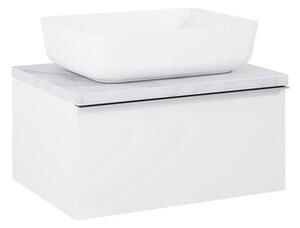 Blat lavoar baie marmură compactă Calacatta alb 60,6x46 cm Jungborn