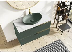 Blat lavoar baie marmură compactă Calacatta alb 100,8x46 cm Jungborn