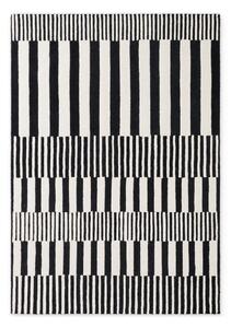 Covor alb-negru țesut manual din lână 120x180 cm Stryve Pulse – Elle Decoration