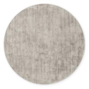 Covor gri țesut manual rotund din viscoză ø 120 cm Noemi – Vikosa