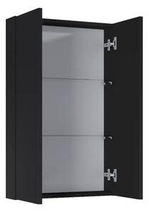 Dulap baie suspendat 50x80 cm PAL negru mat Jungborn 2 polițe de sticlă