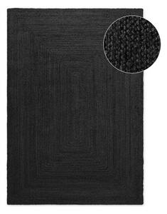 Covor negru reversibil/țesut manual din iută 80x150 cm Juno – Hanse Home