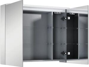 Dulap baie cu oglindă Jungborn 80x63 cm PAL gri 2 uşi iluminare LED