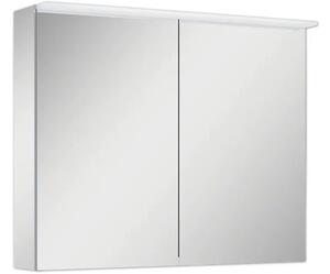Dulap baie cu oglindă Jungborn 80x63 cm PAL gri 2 uşi iluminare LED