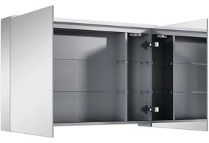 Dulap baie cu oglindă Jungborn 100x63 cm PAL gri 2 uşi iluminare LED
