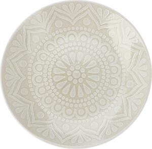 Farfurie de desert din gresie Ethnic, diametru 20cm, bej