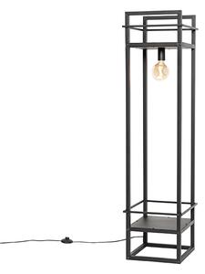 Lampă de podea industrială neagră - Cage Rack