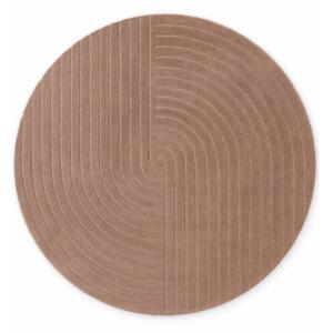 Covor bej țesut manual rotund din lână ø 120 cm Arcura – Vikosa
