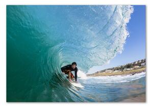 Fotografie imprimată pe sticlă Surfer pe val