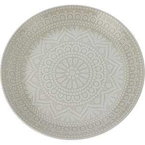 Farfurie mică din gresie Ethnic, diametru 27 cm,bej
