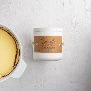 Lumanare parfumata handmade din ceara naturala de soia 100%, aroma Crema de patiserie, Recipient ceramic, 150 g