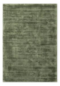 Covor verde țesut manual din viscoză 80x150 cm Noemi – Vikosa