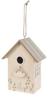Căsuță pentru păsări din lemn Home, naturală, 16,5x 10 x 21,5 cm