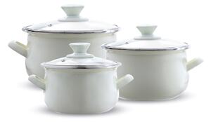 Set oale emailate, 6 piese, crem, Emalia Olkusz