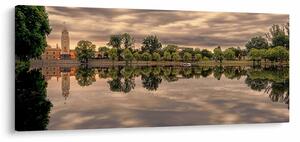 Tablou cu lac și copaci (120x50 cm)