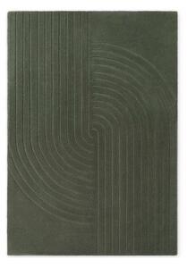 Covor verde închis țesut manual din lână 160x230 cm Arcura – Vikosa