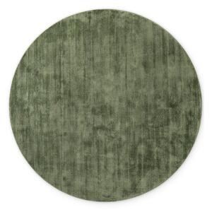 Covor verde țesut manual rotund din viscoză ø 120 cm Noemi – Vikosa