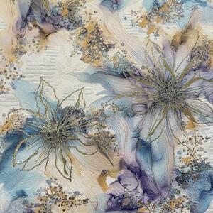 Tapet floral vinil dormitor, albastru, model Ernest 5824-03