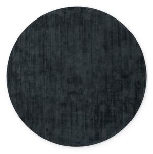 Covor negru țesut manual rotund din viscoză ø 120 cm Noemi – Vikosa