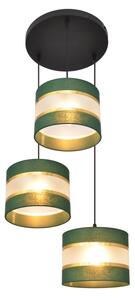 Lustră pe cablu HELEN 3xE27/15W/230V verde/auriu
