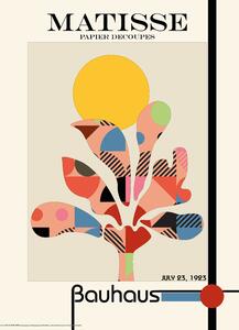 Poster Matisse papier decoupes with abstract colorful Bauhaus pattern 