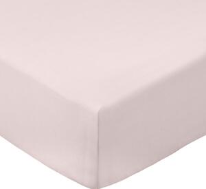Cearceaf roz din bumbac percal cu elastic 185x200 cm Cotton Percale – Bianca