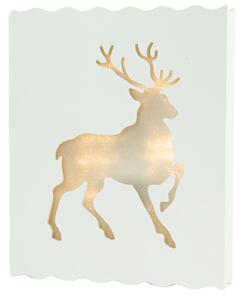 Lampa de Craciun LED in rame DEER 30 cm alba