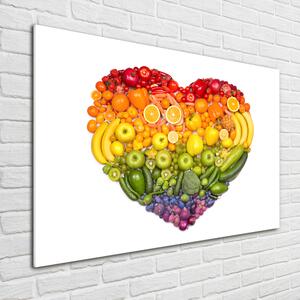 Tablou sticlă inima de legume