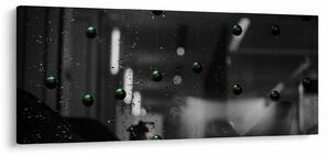 Tablou abstract - bilele verzi (120x50 cm)