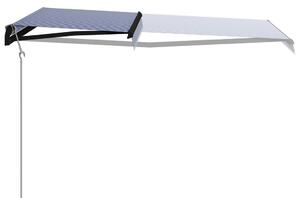 Copertină retractabilă senzor vânt & LED albastru/alb 400x300cm
