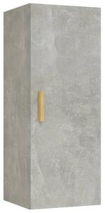 Dulap de perete, gri beton, 34,5x34x90 cm, lemn compozit