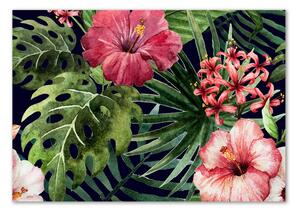 Tablou sticlă flori tropicale