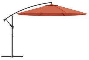 Umbrelă suspendată, stâlp din aluminiu, 350 cm, teracota