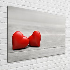 Tablou sticlă Inima pe lemn