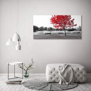 Tablou canvas copac roșu