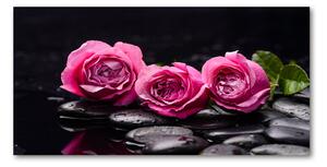 Tablou pe pe sticlă trandafiri roz