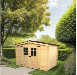 Căsuță de grădină HABRITA fără podea lemn masiv rășinoase 310x188 cm natur