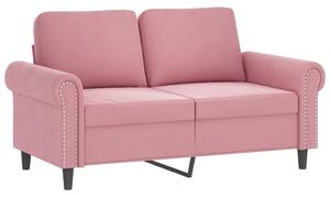 Set canapea cu perne, 2 piese, roz, catifea