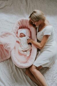 Cos Moise pentru bebelusi cu suport si material textil in culoarea Candy, MEEKO
