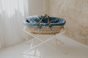 Cos Moise pentru bebelusi cu suport si material textil in culoarea Fine blue, MEEKO