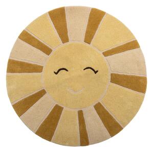 Covor pentru copii bej/chihlimbar din lână ø110 cm Sun – Bloomingville Mini