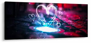 Tablou cu inima iluminată (120x50 cm)