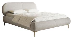 Pat matrimonial 160 cm Octave 160B (cu somieră) (deschis gri + auriu). Promo -14%. 1100040