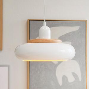 Dyberg Larsen Lampă suspendată Planet Mini, albă, Ø 27 cm, metal, reglabil, Alb, Camera de zi / sufragerie, Metal, Design